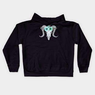 flower crown skull Kids Hoodie